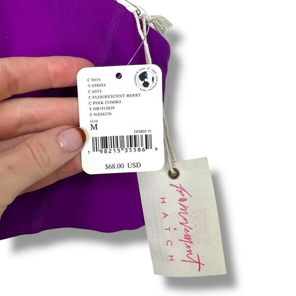 FP Movement x Hatch NWT Pink Fluorescent Berry Square Neck Maternity Sports Bra - Picture 8 of 9